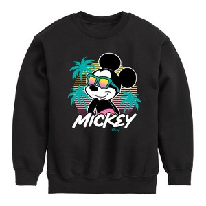 Boys' - Disney - Mickey Sunset Shades Graphic Long Sleeve Fleece Sweatshirt - 1 of 3