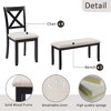 Lyngins 5-Piece Modern Dining Set, Wooden Dining Table Set for 4 – Square Table & 4 Chairs, X-Back Upholstered Seats for Kitchen, Dining Room - 4 of 4