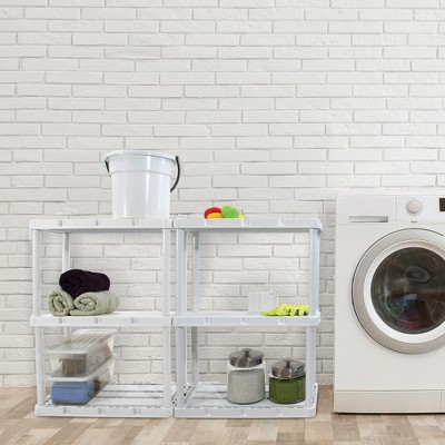 White 3-Shelf Lightweight Plastic Storage Unit
