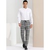 Lars Amadeus Men's Casual Slim Fit Flat Front Skinny Plaid Dress Pants - 3 of 4