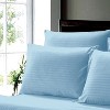 Plazatex Luxurious Wrinkle Resistant 100% Polyester Dobby Ultra Soft Stripe All Season Bed Sheet Set Blue - 3 of 4