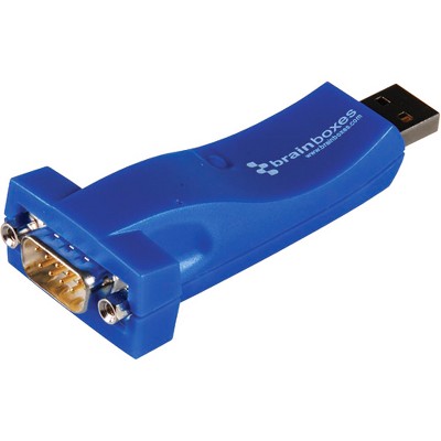 Brainboxes USB to Serial Adapter - 1 x Type A Male USB - 1 x DB-9 Male Serial