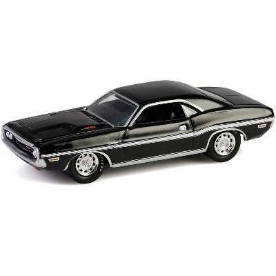 1970 Dodge Challenger R/T 440 Black with White Stripes "Barrett-Jackson" Series 15 1/64 Diecast Model Car by Greenlight