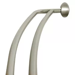 45" to 72" NeverRust Rustproof Adjustable Double Curved Shower Rod Silver - Zenna Home