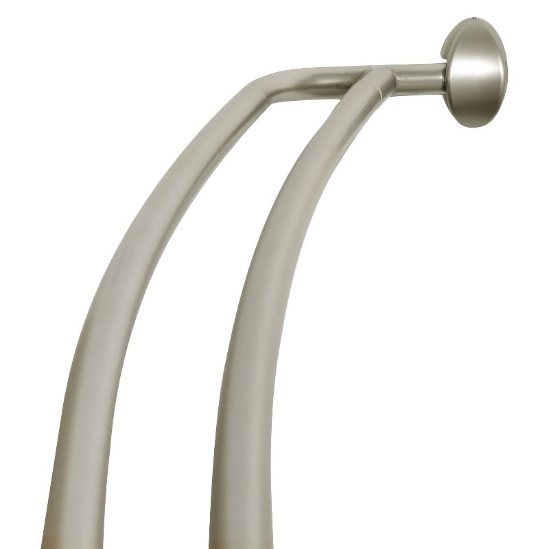 45&#34; to 72&#34; NeverRust Rustproof Adjustable Double Curved Shower Rod Silver - Zenna Home, 1 of 8