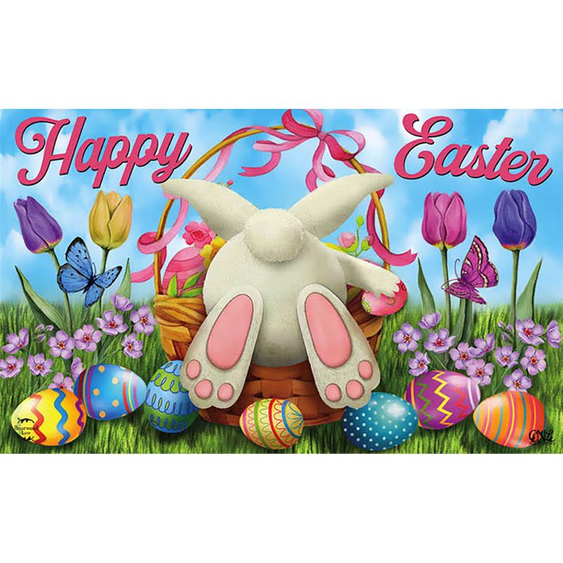 Easter Egg Hunt Doormat Bunny Basket Humor 30" x 18" Briarwood Lane, 1 of 4