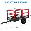 22 Cubic Feet Steel Heavy Duty Utility Trailer with 2-Wheel, Tow Behind Dump Cart  for ATV, UTV, Garden, Yard - 3 of 4