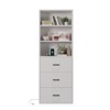 Karl Home White Display Cabinet with 3-layer 3-drawer 2 USB 2 Outlet 70.86in.H - 4 of 4