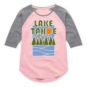 Girls' - Instant Message - Lake Tahoe Shirt Tail Raglan Graphic T-shirt - 1 of 4