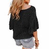 Women's Pointelle Knit Oversized Top - Shewin - 2 of 3