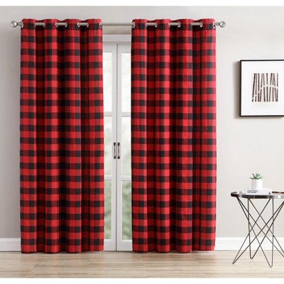 Saro Lifestyle Buffalo Plaid Window Curtain Single Panel