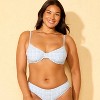 Women's Gingham Pucker Underwire Bikini Top - Shade & Shore™ Blue - 4 of 4