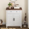 Rustic Storage Cabinet 31.5" Adjustable 3-Tier, Farmhouse Entryway Organizer with Doors - 3 of 4
