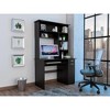 Vynxaria Ergonomic Desk in Black Shelves Keyboard Tray CPU Storage for Productive Office Setups - 3 of 3