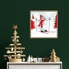 16" x 16" Snow Day I Snowman Skiing by Victoria Borges Framed Canvas Wall Art - Amanti Art: Watercolor Sports Decor, Modern Style - 4 of 4