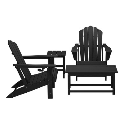 WestinTrends Highland 4-Piece Adirondack Chairs with Cup Holders and Table Set