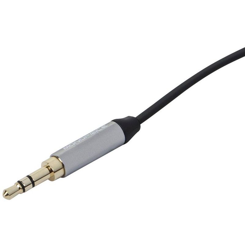 Monoprice Audio Cable - 3 Feet - Black | 3.5mm Stereo Male Plug to 3.5mm Stereo Male Plug, Gold Plated, 3 of 5