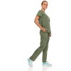 Hey Collection Women Scrubs Set 4-Way Stretch Mock Neck Top with Straight Leg Scrub Pants with Four Pockets - 3 of 4