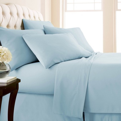 Queen Coronet Blue 6pc Microfiber Sheet Set By Bare Home : Target