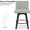 Counter Height Bar Stools, Upholstered Swivel Barstools Set of 2, Home Bar - 2 of 4