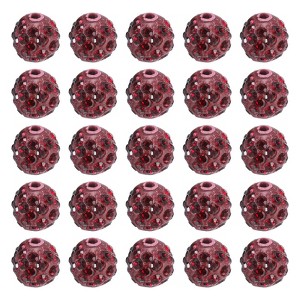 Unique Bargains Sparkling Disco Crystal Rhinestone Clay Beads DIY Craft Round Bead 0.4" 50 Pcs - 1 of 4