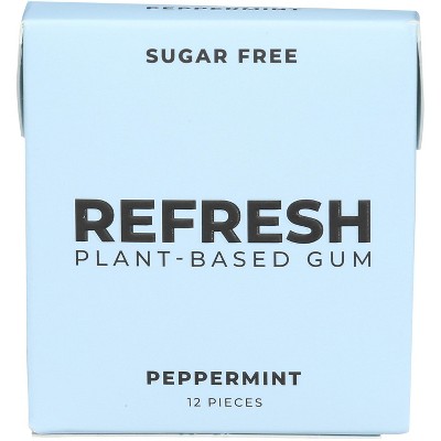 Refresh Gum - Gum - Peppermint - Case of 12 - 12 ct
