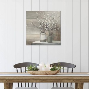 iCanvas Willow Still Life Gray Pots Crop by Julia Purinton Canvas Print Wall Art - 1 of 3