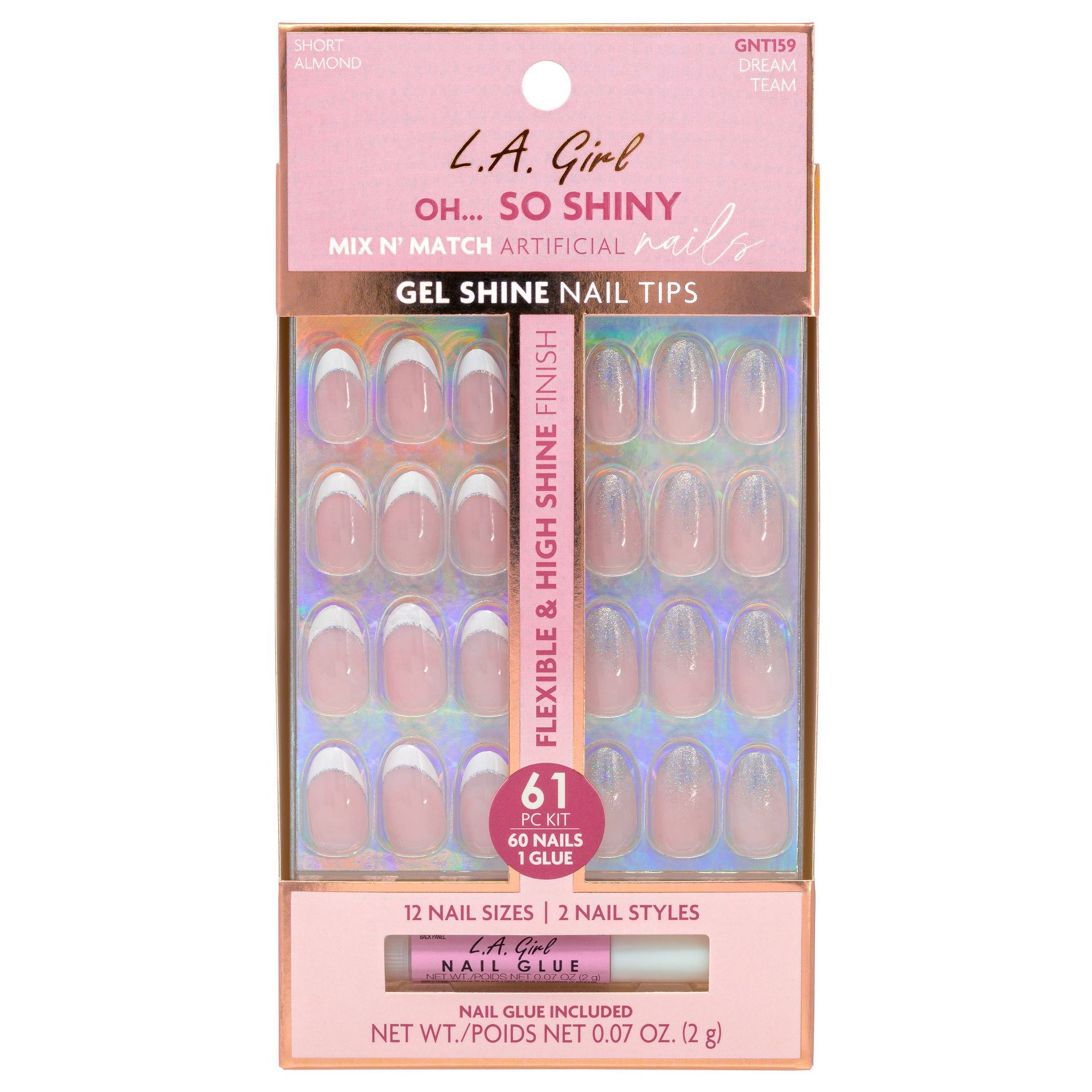 L.A. Girl Oh So Shiny Artificial Fake Nails - Dream Team