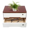 YIYIBYUS Wooden Desktop Storage Box with 2 Lockable Drawers - 3 of 4