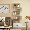 Costway Bookshelf with Cabinet 6-Tier S-Shaped Bookcase Storage Rack Rustic Brown/White/Black - 4 of 4