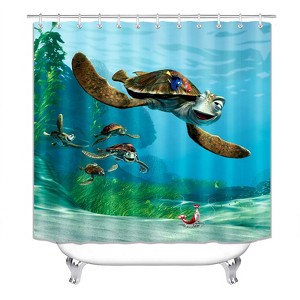 Swimming Turtles Family Shower Curtains for Bathroom Waterproof Fabric Bath Curtain Durable Soft Stylish Bathroom Decor 72x72 Inch - 1 of 1