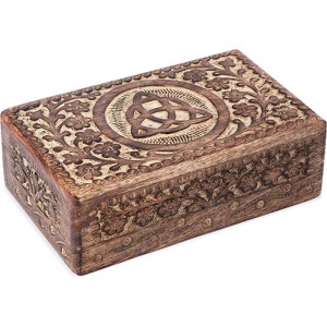 Hand Carved Wooden Keepsake Box, Elegant Vintage Memory Storage Box for Jewelry and Valuables, Gift for All Occasions - 1 of 4