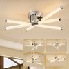 DAKAFUL Rotatable Modern LED Ceiling Light, Chrome3-Arm 20in Dimmable Flush Mount Fixture, Minimalist Design for Home/Office/Hallway(Sliver) - 3 of 4