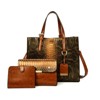 Paaaawaters Large Capacity Crocodile Print Tote Bag Set - Women's Fashion Handbag, Shoulder Bag & Purse - 2 of 4