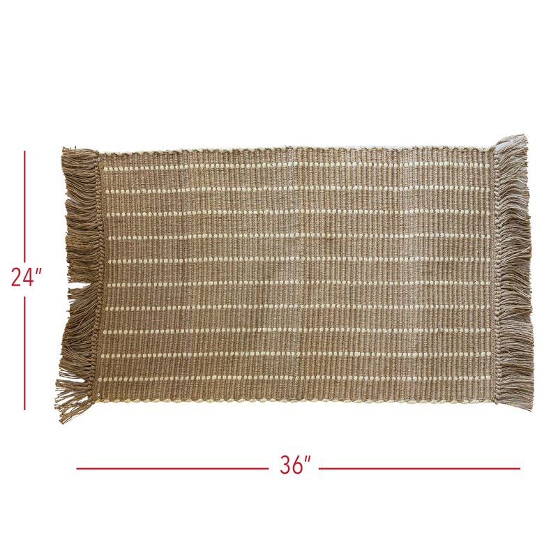 Foreside Home & Garden 2'x3' Jute Striped Hand Woven Decorative Indoor Rug, 6 of 7
