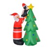 HOMCOM 6ft Christmas Inflatable Santa and Penguin Decorating a Christmas Tree, Outdoor Blow-Up Yard Decoration with LED Lights Display - 4 of 4