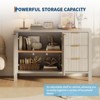 Large Buffet Sideboard Cabinet with Storage,47" Modern Fluted Coffee Bar Storage Cabinet with 3 Drawers & 2 Doors for Dining Room,Living Room, Hallway - 4 of 4