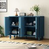 4-Door Buffet Cabinet with Storage, Wood Sideboard Cabinet with Unique Arc Handles and Adjustable Shelves for Dining Room - 2 of 4