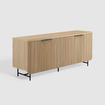 HOMN LIVING Denia Sideboard with 2 Doors and 3 Drawers in Oak Colour, 140  cm (Width) 40 cm (Depth) 76 cm (Height)