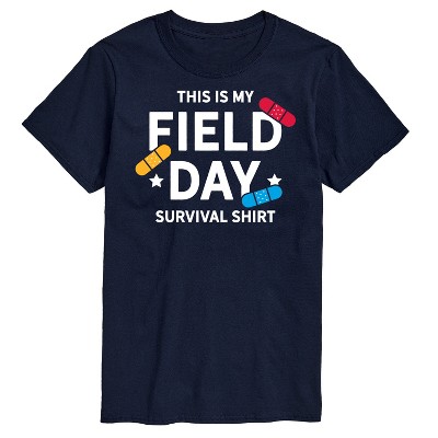 Men's Instant Message Field Day Survival Shirt Short Sleeve Graphic T-Shirt - Navy - 4X Big and Tall