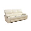 MAYEERTY Power Reclining Sofa, Electric 3-Seat Leather Recliner with USB Charging, Reversible Table & LED Lighting for Living Room, Off-White - 3 of 4