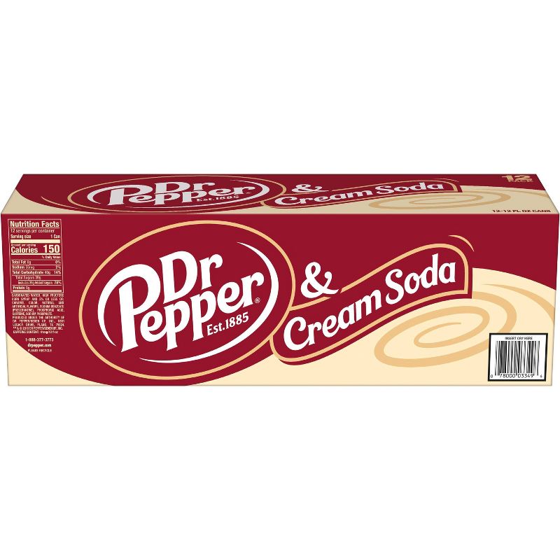 Dr Pepper Cream Soda - 12pk/12 fl oz Cans, 5 of 8