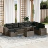 vidaXL 9 Piece Patio Sofa Set with Cushions Gray Poly Rattan - without storage - 2 of 4