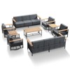 Belord Outdoor Furniture Patio Set with Swivel Chair, 9PCS All Weather Patio Furniture Set with 10" Cushion Sofa and 6" Cushion Swivel Chair - 4 of 4