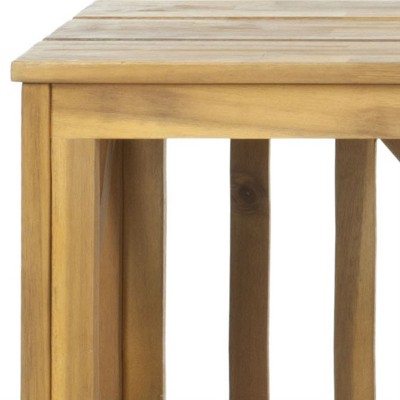 Transitional 51'' Natural Brown Acacia Outdoor Storage Bench