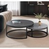 Round Wood Top Nesting Coffee Table - 3 of 4