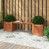Tangkula Hardwood Outdoor Planter Boxes w/ Detachable Bench 2 Elevated Mini Planters Patio - 3 of 4