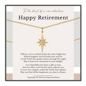 HOPE LOVE SHINE Retirement Gift for Coworker – Happy Retirement Necklace for Women Gold or Silver 18" - 1 of 1