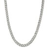 Black Bow Jewelry Men's 7.5mm, Sterling Silver Solid Pave Curb Chain Necklace - 3 of 4