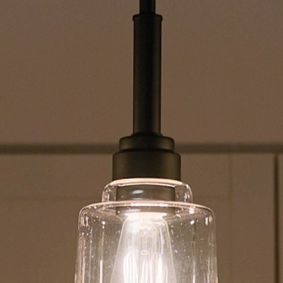 Aivian 5" Black and Clear Glass Mini Pendant Light